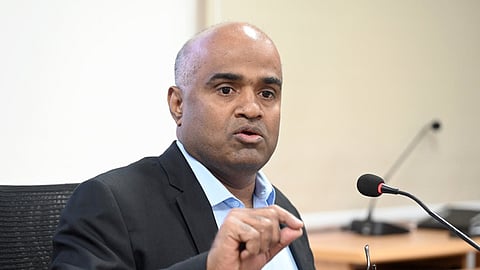 Karnataka Chief Electoral Officer V Anbukkumar explains the roll out of the SIR exercise in during a press conference on May 15, 2026. 