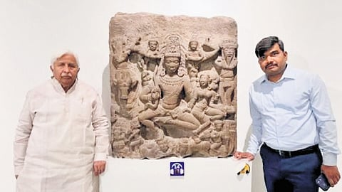 Minister H K Patil at the National Museum in Delhi | Express