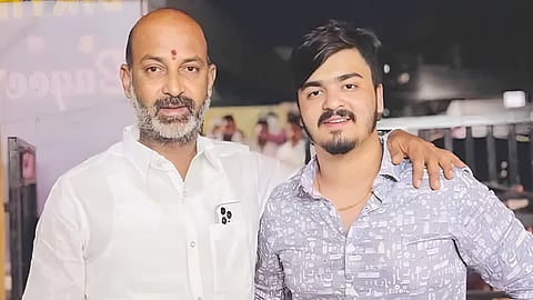 Union Minister Bandi Sanjay Kumar with son Bandi Bhageerath.