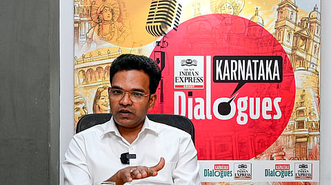 BWSSB chairman Dr. Ram Prasath Manohar V speaks at Express Dialogues. 