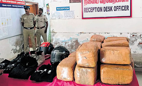 The contraband seized by the police.
