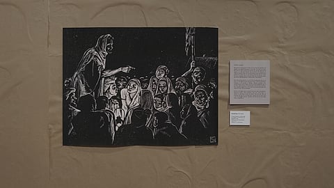 One of Somnath Hore’s works on view at the exhibition