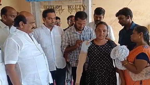 Even after losing the Assembly election in Palladam, K Selvaraj, the Tiruppur Central District Secretary of DMK, has fulfilled a pre-poll promise by providing an artificial hand, purchased for Rs 2 lakhs, to a woman in Palladam.