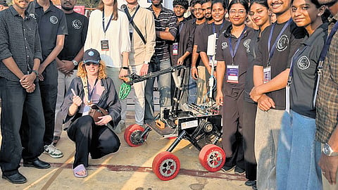 FISAT Rover Team with a Mars rover named ‘DAWN’ developed by them. 