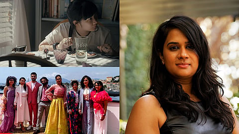 Clockwise from Top Left: A still from Take Me Home, producer Apoorva Guru Charan, and the team of Joyland at Cannes