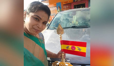 TVK district medical wing organiser Vasudevi Soma Sundaram.