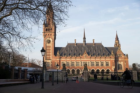 Exterior view of the Peace Palace, which houses the International Court of Justice, or World Court, in The Hague, Netherlands, Monday, Feb. 18, 2019. 