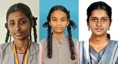 From left to right: Dhakshanya K, Dharsana Kamali and Dhanushree K.