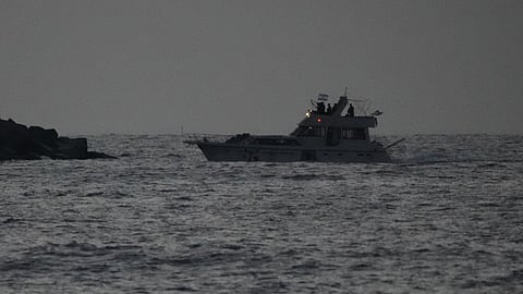 Israeli naval forces sail a confiscated Gaza-bound flotilla boat into Israel's Ashdod port after intercepting the vessel on the Mediterranean Sea, Tuesday, May 19, 2026.
