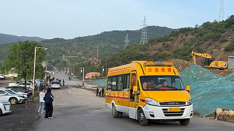 This photo released by Xinhua News Agency, shows a scene at the rescue site of the Liushenyu coal mine in Changzhi city, China's Shanxi Province, Saturday, May 23, 2026.