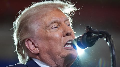 President Donald Trump speaks at Rockland Community College, Friday, May 22, 2026, in Suffern, N.Y.