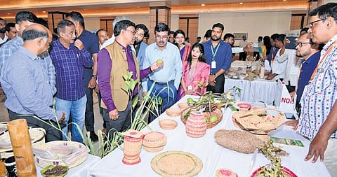 Minister Ganesh Ram Singhkhuntia at the state-level celebrations of the  International Day for Biological Diversity at Lok Seva Bhawan on Friday 