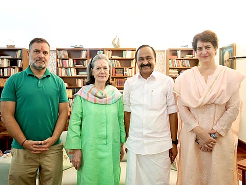 Kerala CM VD Satheesan meets Sonia Gandhi, Rahul Gandhi and Priyanka Gandhi on visit to Delhi