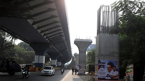 G D Naidu flyover works in progress.