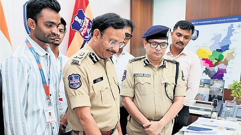 City police commissioner VC Sajjanar at the launch of the AI-CopWriter at the TGICCC, Banjara Hills, in Hyderabad on May 23, 2026. 