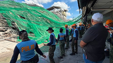 Officials in Angeles City said they had received a report at about 3 am (1900 GMT on Saturday) that an unfinished nine-storey concrete building had given way.