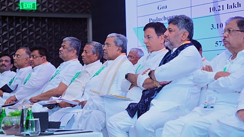 Congress leaders at a party convention on SIR near Bengaluru on Sunday.