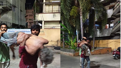 Family carries Kandi Venkanna's body on their shoulders
