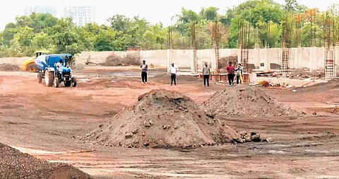 Construction site of the proposed e-bus terminal at Chhend Colony | Express