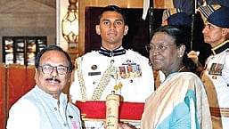 Prez Murmu confers Padma Shri on noted educationist Mahendra Mishra
