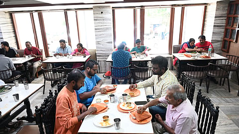 Customers seen at Samrat Restaurant in Bengaluru 