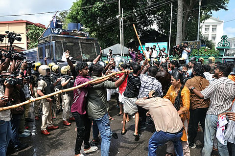 SFI protest march in front of the secretariat turned violent on Tuesday.