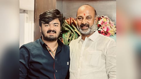 Union Minister of State for Home Affairs Bandi Sanjay with Son Bandi Bageerath Sai.