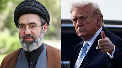 Iran's supreme leader Mojtaba Khamenei (L) and US President Donal Trump.