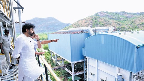 Deputy Chief Minister Pawan Kalyan visits Jindal waste-to energy plant at Kondaveedu in Palnadu district on Saturday.