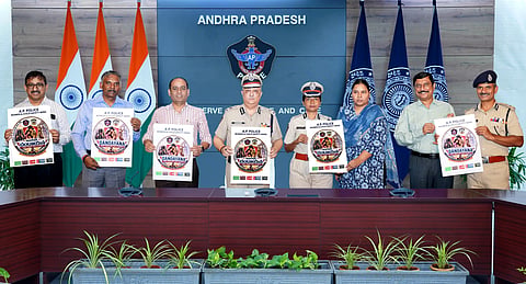 DGP Harish Kumar Gupta launches the poster of Operation Dandayana on Friday. 