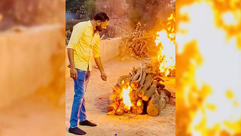 Youth from Patancheru give a warm farewell to unclaimed bodies.