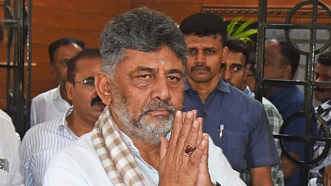 Chief Minister Candidate D K Shiva Kumar , during CLP meeting at vidhana soudha in Bengaluru on Friday.