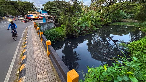 The cleaning work in the canal near Udaya Nagar remains incomplete.