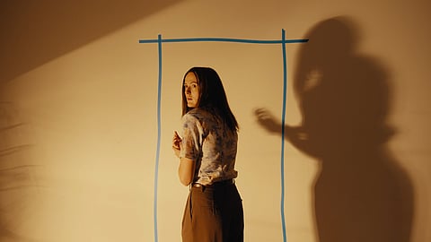 This image released by A24 shows Renate Reinsve in a scene from "Backrooms." 