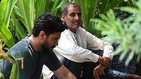 Father (R) of Ekta, one of the students who was trapped inside a 5-storey building that collapsed in Saidulajab, Saket last night in New Delhi, on Sunday, 31 May, 2026.