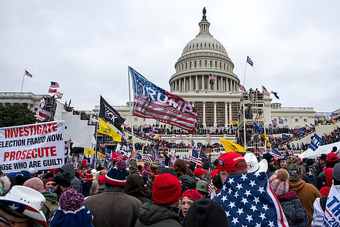 FILE - Rioters loyal to President Donald Trump are pictured at the U.S. Capitol in Washington, Jan. 6, 2021.