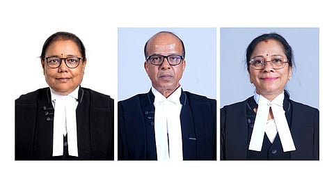 Justices Rajeshwari Narayana Hegde, Brungesh M and Kedambadi Ganesh Shanthi (L-R)