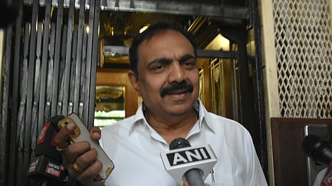 NCP (SP) leader Jayant Patil speaks to the media in Mumbai.
