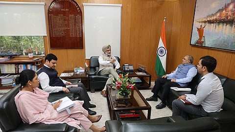 Lieutenant Governor during the review meeting with officials on Monday.