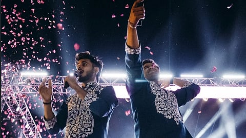 Rahasya performing during a bhajan clubbing event 