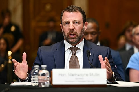US Homeland Security Secretary Markwayne Mullin testifies during a Senate Appropriations Subcommittee on Homeland Security hearing on the fiscal year 2027 budget for the Department of Homeland Security, on Capitol Hill in Washington, DC, on June 2, 2026.