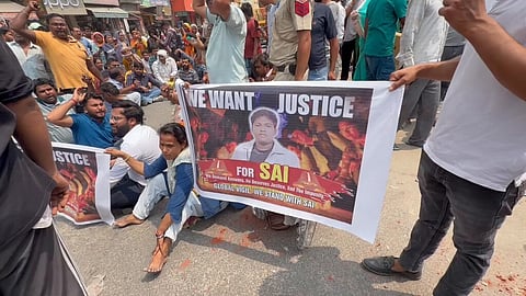 after Sai’s body was brought home following the postmortem examination, hundreds of residents, relatives, and friends assembled outside his residence. 