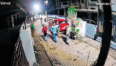 Visuals of the accused running through Chakkalapadam Road after the attack