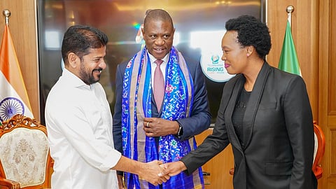 Chief Minister A Revanth Reddy with the South African delegation.