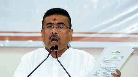 West Bengal Chief Minister Suvendu Adhikari speaks during an event at Nabanna in Kolkata, June 3, 2026. 