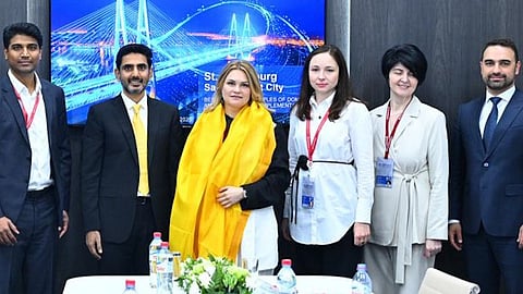 Minister for IT Nara Lokesh met Saint Petersburg Government Regional Foreign Affairs Chief Expert Polina Polukhina on Friday. Express