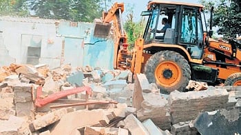 Officials said adequate police force was present during the eviction drive to maintain law and order. 