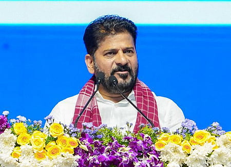 Chief Minister A Revanth Reddy speaks after laying foundation stone for several development works at Uppal Baghayat
