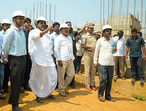 Deputy Chief Minister personally inspected the construction works of the Integrated Residential School at Lakshmipuram in Bonakal Mandal, under Madhira Assembly Constituency in Khammam district.