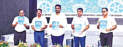 SDTE minister Sampad Chandra Swain announcing the OJEE results on Monday